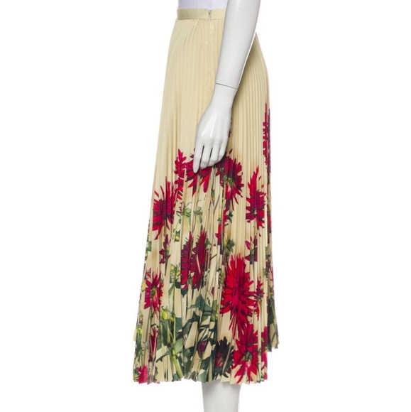 DRIES VAN NOTEN SS19 PLEATED FLORAL MIDI SKIRT - Picture 2 of 3